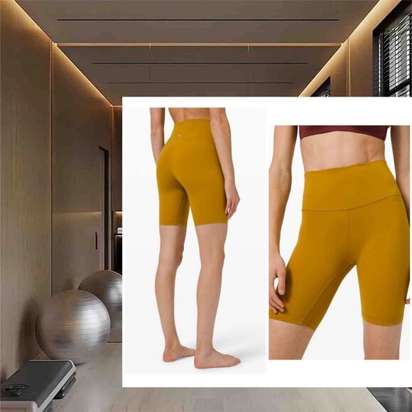 Lululemon‎ Align Super High Rise Short 10" Gold Spice size 4 NWT - Picture 3 of 7